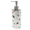 DISPENSER PORTASAPONE CILINDRICO GRANIGLIA BIANCO MULTICOLORE ARREDO BAGNO 69839