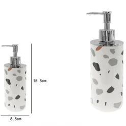 DISPENSER PORTASAPONE CILINDRICO GRANIGLIA BIANCO MULTICOLORE ARREDO BAGNO 69839