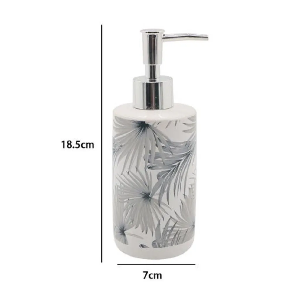 DISPENSER PORTASAPONE LIQUIDO STAMPA TROPICALE PER ARREDO ACCESSORIO BAGNO 87063