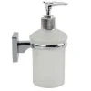 DISPENSER PORTASAPONE LIQUIDO VETRO SATINATO FISSAGGIO PARETE BAGNO SQUARE 59188