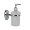 DISPENSER PORTASAPONE LIQUIDO VETRO SATINATO FISSAGGIO A PARETE BAGNO 15CM 69181