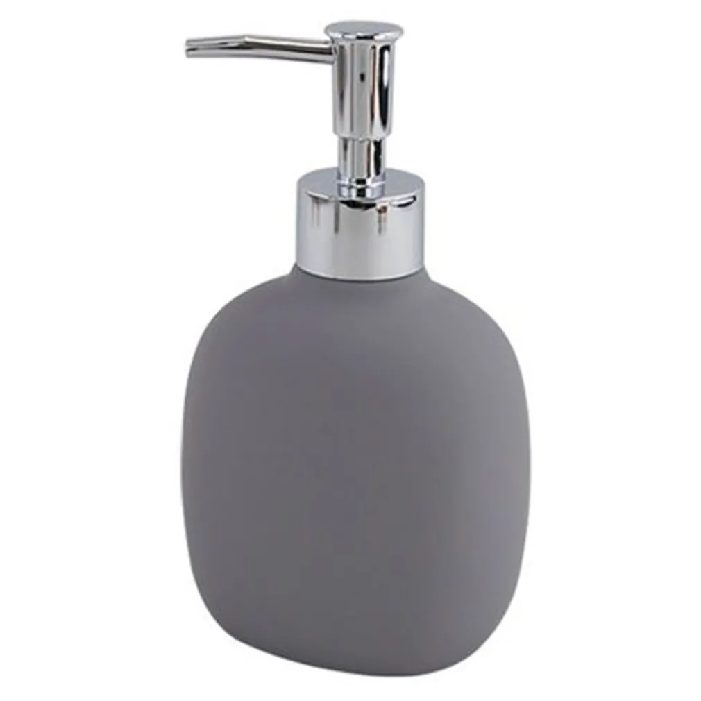 DISPENSER SAPONE LIQUIDO GRIGIO IN ABS CON POMPA CROMO PER BAGNO ACCESSORIO 87809