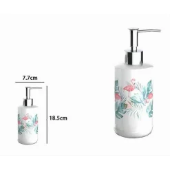 DISPENSER SAPONE LIQUIDO FENICOTTERI ACCESSORIO PORTA SAPONE ARREDO BAGNO 69958