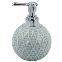 DISPENSER SAPONE LIQUIDO SFERA GRIGIO EFFETTO RETE ACCESSORI ARREDO BAGNO 79278