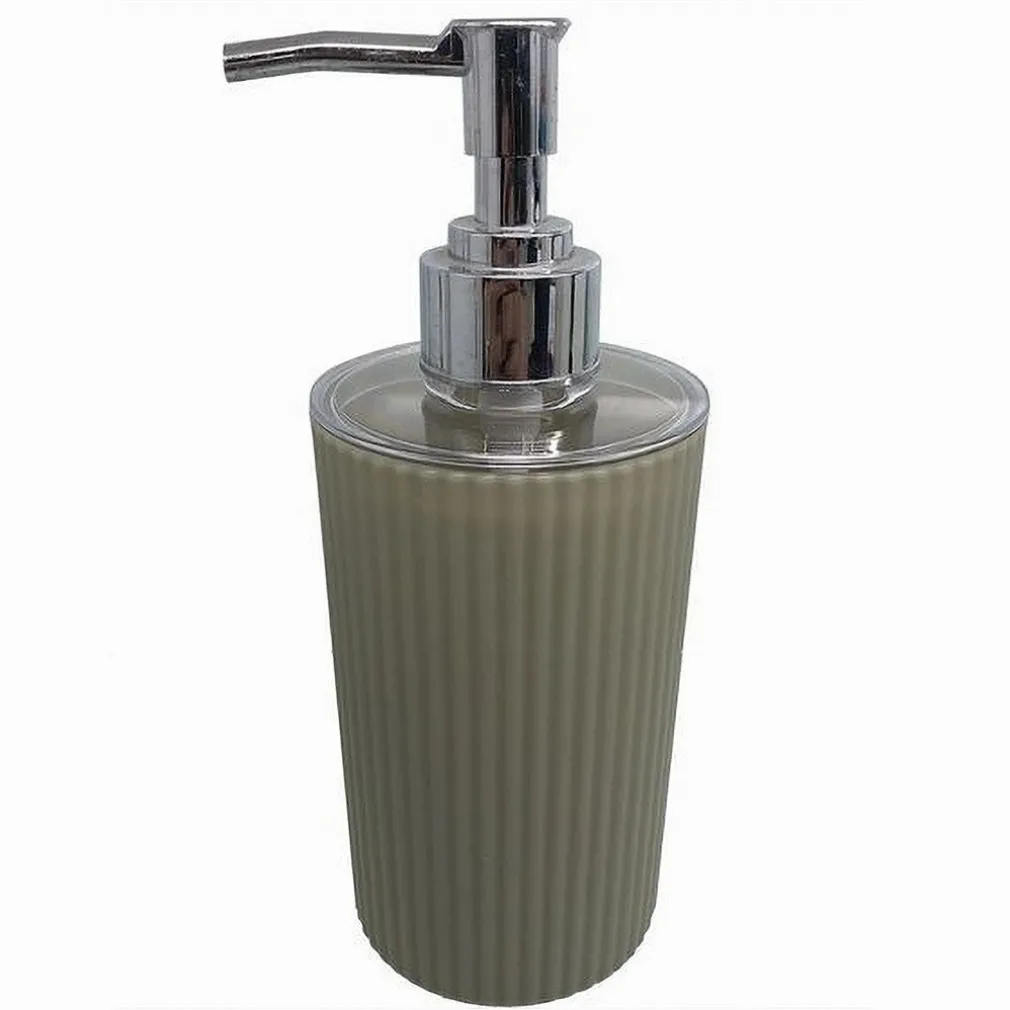 DISPENSER SAPONE LIQUIDO LAVANDINO BEIGE RIGATO ACCESSORI PER ARREDO BAGNO 79165