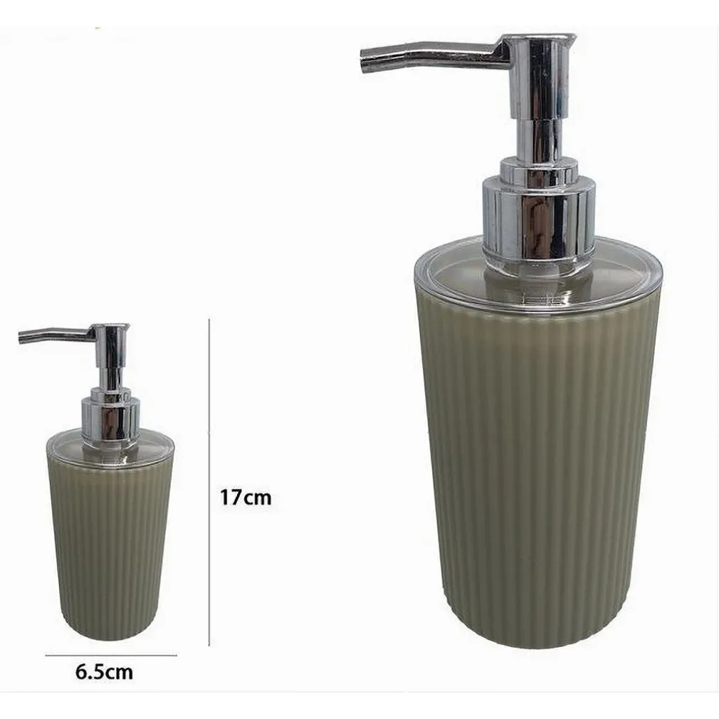 DISPENSER SAPONE LIQUIDO LAVANDINO BEIGE RIGATO ACCESSORI PER ARREDO BAGNO 79165