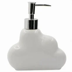 DISPENSER SAPONE LIQUIDO IN CERAMICA BIANCA FORMA NUVOLA ACCESSORIO BAGNO 79936
