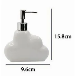 DISPENSER SAPONE LIQUIDO IN CERAMICA BIANCA FORMA NUVOLA ACCESSORIO BAGNO 79936