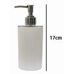 DISPENSER SAPONE LIQUIDO LAVANDINO BIANCO RIGATO ACCESSORIO ARREDO BAGNO 79161