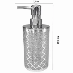 DISPENSER SAPONE LIQUIDO ACCESSORIO BAGNO ARGENTO STILE BAROCCO DOSATORE 59106