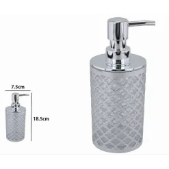 DISPENSER SAPONE LIQUIDO ACCESSORIO BAGNO ARGENTO STILE BAROCCO DOSATORE 59106