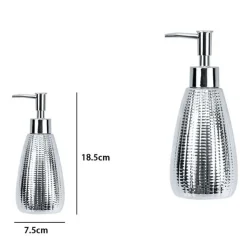 DISPENSER SAPONE LIQUIDO PER LAVANDINO ARGENTO ACCESSORI ARREDO DA BAGNO 59922
