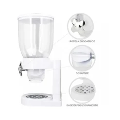 DISPENSER STORAGE SINGOLO CONTENITORE DOSATORE DISTRIBUTORE CEREALI PASTA 500 GR