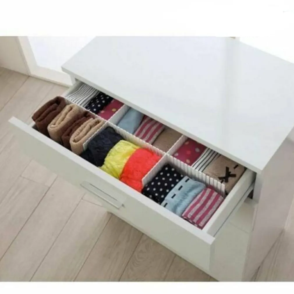 DIVISORIO PER CASSETTI SET DIVISORE 3 PEZZI SEPARATORE IN PLASTICA BIANCO