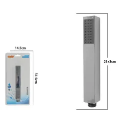 DOCCETTA DOCCINO BAGNO SOFFIONE DOCCIA CORNETTA SQUADRATA 21X3CM MODERNO 69301