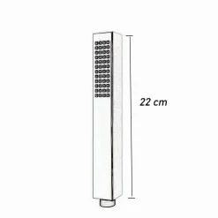 DOCCETTA DOCCINO QUADRATO SLIM ULTRA MODERNO SOFFIONE DOCCIA BAGNO VASCA 87477