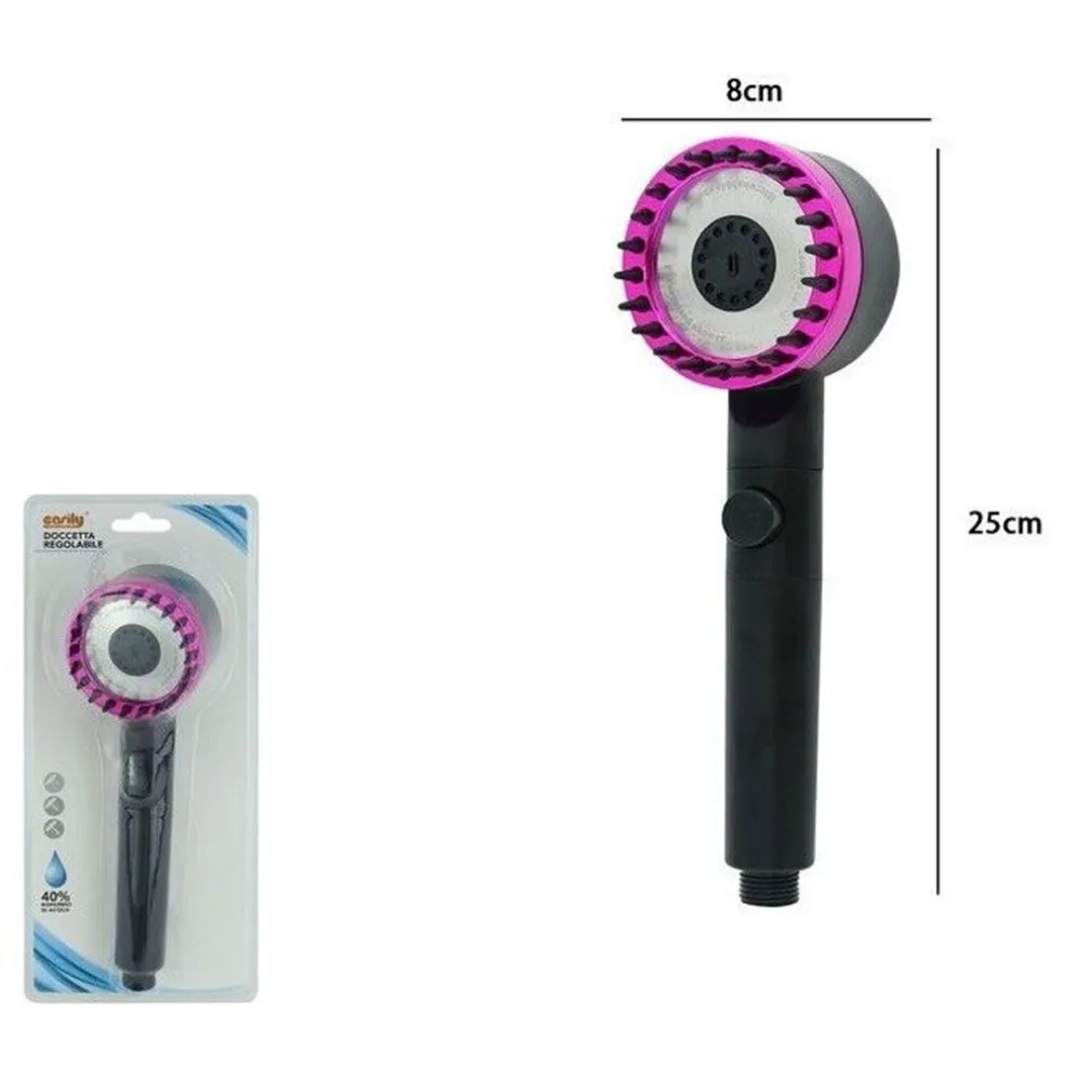 DOCCETTA DOCCINO SOFFIONE MULTIGETTO BAGNO DOCCIA MASSAGGIANTE MODERNO PULSANTE 87525