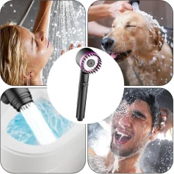 DOCCETTA DOCCINO SOFFIONE MULTIGETTO BAGNO DOCCIA MASSAGGIANTE MODERNO PULSANTE 87525