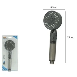 DOCCETTA MULTIGETTO SOFFIONE DOCCIA FILTRATO BAGNO PULSANTE MODERNO FILTRO GRIGIO 87528