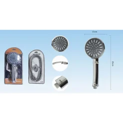 DOCCETTA MULTIGETTO TELEFONO SOFFIONE DOCCIA BAGNO TUBO 1,8MT SUPPORTO MURO 52046