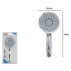 DOCCETTA REGOLABILE BAGNO 12.5X24CM SOFFIONE DOCCIA ROTONDO MODERNO MULTIGETTO 87545