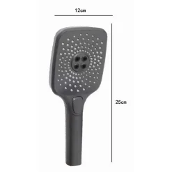 DOCCETTA REGOLABILE CON PULSANTE TESTA GRANDE DOCCIA QUADRATA BAGNO 12X25CM 87130