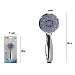 DOCCETTA ROTONDA 19 X 8.5CM DOCCINO SOFFIONE DOCCIA BAGNO CORNETTA MODERNO 59566