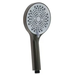 DOCCETTA SOFFIONE DOCCIA REGOLABILE MULTIGETTO 25X12CM 87134 TONDO BAGNO NERO GRIGIO