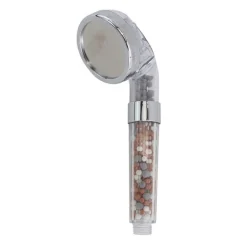 DOCCETTA SOFFIONE DOCCIA BAGNO CON FILTRO SASSI PURIFICA ACQUA TRASPARENTE 8X24CM 87540