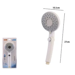 DOCCETTA SOFFIONE DOCCIA MULTIGETTO CON PULSANTE ROTONDO MODERNO 10.5X27CM 79702