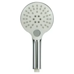 DOCCETTA SOFFIONE DOCCIA BAGNO CORNETTA PULSANTE ROTONDO MODERNO 12X25 CM 79369