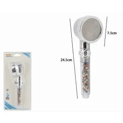 DOCCETTA SOFFIONE DOCCIA BAGNO CON FILTRO PULSANTE DOCCINO PER IDROTERAPIA 87541