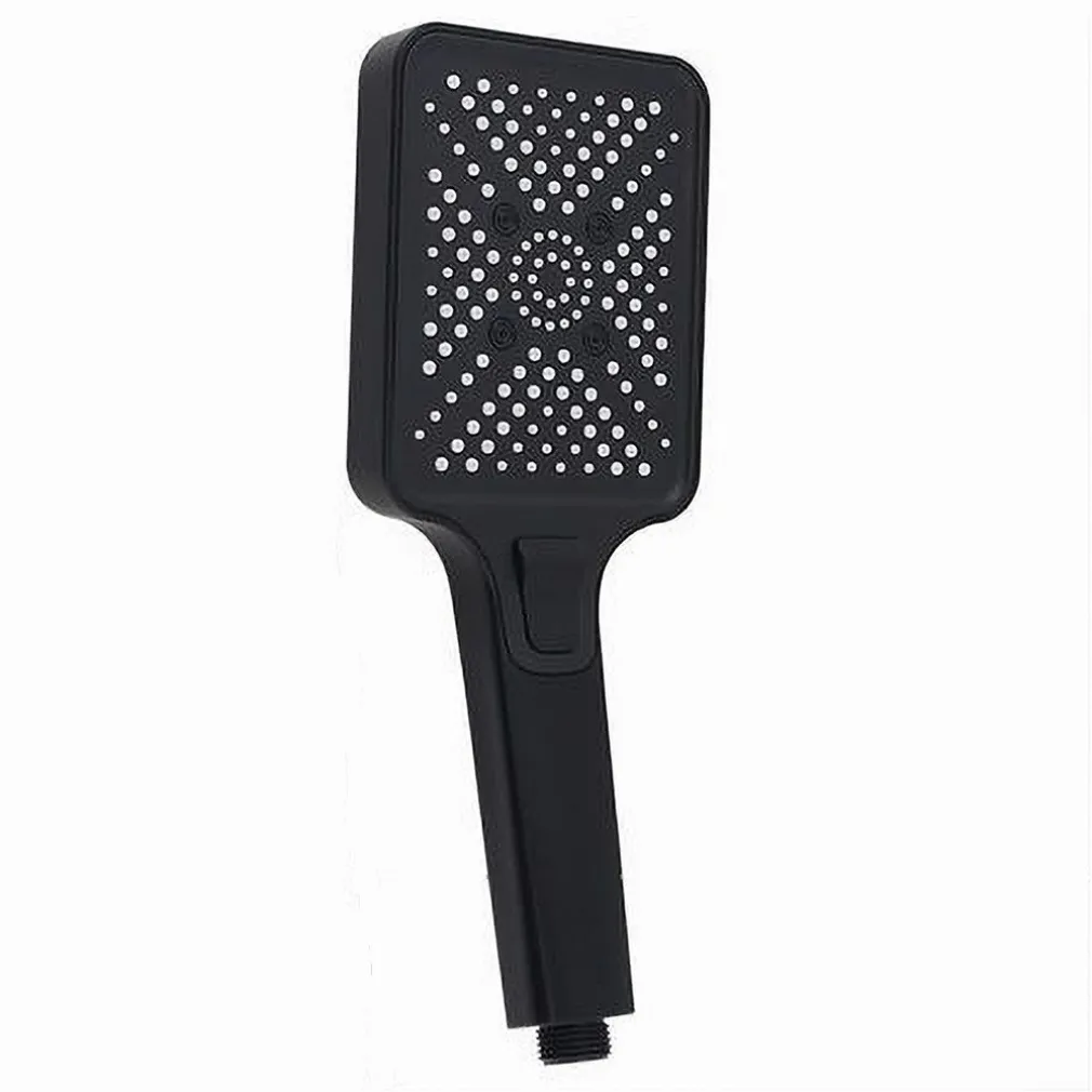 DOCCETTA SOFFIONE MULTIGETTO PULSANTE DOCCIA NERO RETTANGOLARE 10.5X27 CM 87535