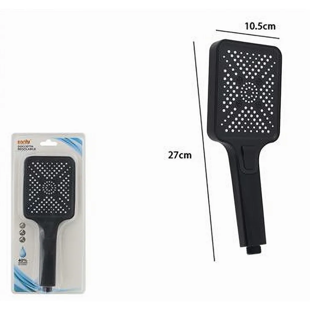 DOCCETTA SOFFIONE MULTIGETTO PULSANTE DOCCIA NERO RETTANGOLARE 10.5X27 CM 87535