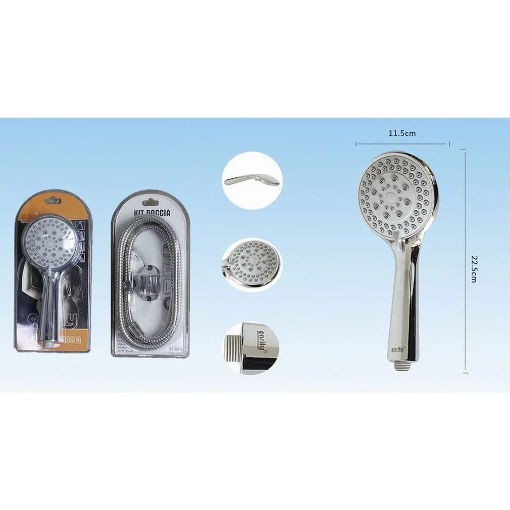 DOCCETTA SOFFIONE MULTIGETTO TELEFONO DOCCIA BAGNO TUBO 1,8MT SUPPORTO MURO 52050