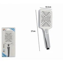 DOCCETTA SOFFIONE MULTIGETTO PULSANTE DOCCIA SILVER RETTANGOLARE 10.5X27CM 87537