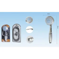 DOCCETTA SOFFIONE PER DOCCIA A TELEFONO CON TUBO 1,8MT SUPPORTO MURO BAGNO 52040