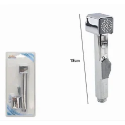 DOCCETTA SPRUZZATORE BIDET WC DOCCIA SHATTAF PULIZIA 18 CM SILVER SQUDRATO 87549