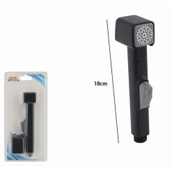 DOCCETTA SPRUZZATORE PER BIDET WC DOCCIA SHATTAF PULIZIA 18CM NERO SQUDRATO 87550