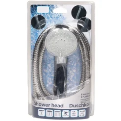 DOCCETTA TELEFONO DOCCIA DIAMETRO 7CM CON TUBO FLESSIBILE ACCIAIO 150CM