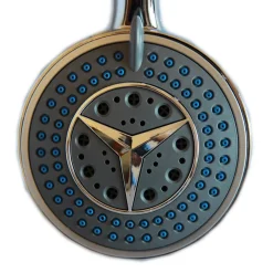 DOCCIA DOCCETTA SOFFIONE CROMATO 3 GETTI TUBO FLESSIBILE 1.5MT SUPPORTO MURO