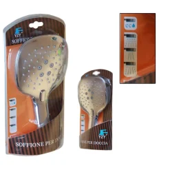 DOCCIA DOCCETTA SOFFIONE 3 GETTI ANTICALCARE CON PULSANTE RICAMBIO DOCCIA 82095