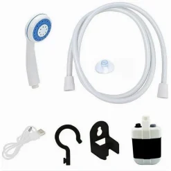 DOCCIA PORTATILE A BATTERIE RICARICABILE PER CAMPING BARCA CON POMPA ELETTRICA