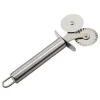 DOPPIA ROTELLA IN ACCIAIO INOX PIZZA PANCAKE PIE TAGLIA AFFETTATRICE LAMA