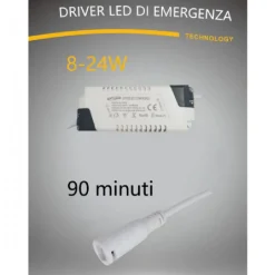 DRIVER LED PER LUCI EMERGENZA ALIMENTATORE TRASFORMATORE PANNELLI LED IP30 8-24W