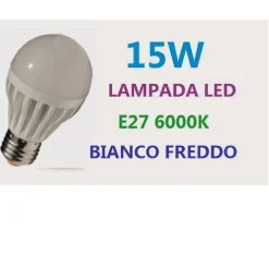 E27 15W 1200LM 6000K bianco FREDDO lampadina principale della candela (85-265V)
