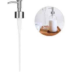 EROGATORE DOSA SAPONE LIQUIDO DISPENSER POMPA RICAMBIO ARGENTO UNIVERSALE 79817