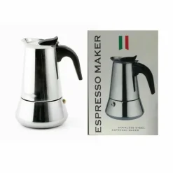 ESPRESSO MAKER CAFFETTIERA MOKA MACCHINETTA CAFFÈ 2 TAZZE ACCIAIO INOX