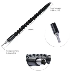 ESTENSORE TRAPANO CACCIAVITE AD ANGOLO 90° SNAKE BIT FLESSIBILE PROLUNGA 2 PZ