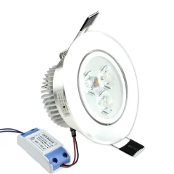 FARETTO 3 LED 3 W AD INCASSO CON ALETTE A MOLLA ROTONDO LUCE FREDDA O CALDA